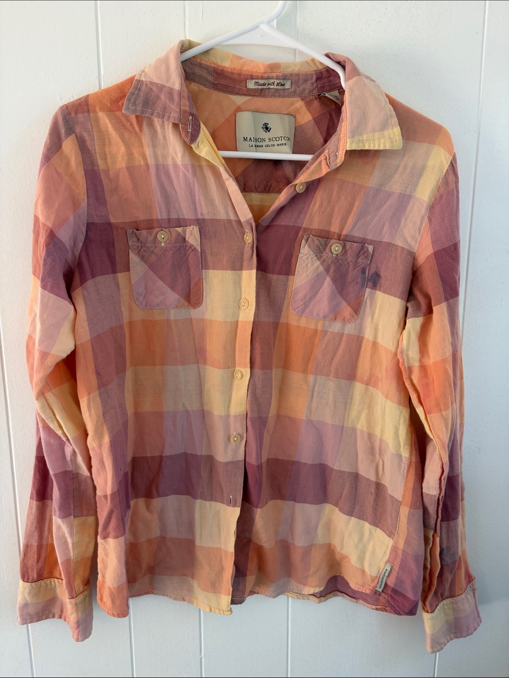 Maison Scotch plaid shirt small